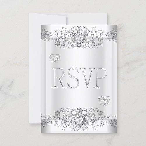 RSVP Elegant Event Gold Silver White Announcement