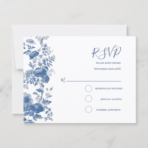 RSVP Elegant  French Floral Toile Blue Wedding 