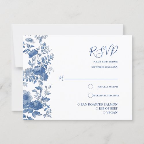 RSVP Elegant  French Floral Toile Blue Wedding 