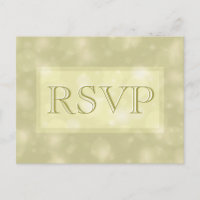 RSVP - Elegant Gold Bokeh Lights Invitation Postcard