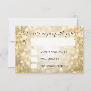 RSVP Elegant Gold Champagne Navy Blue Wedding Card