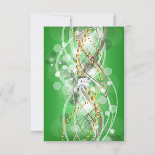 RSVP Elegant Lime Green Gold Diamond Jewel Party Custom Invitation