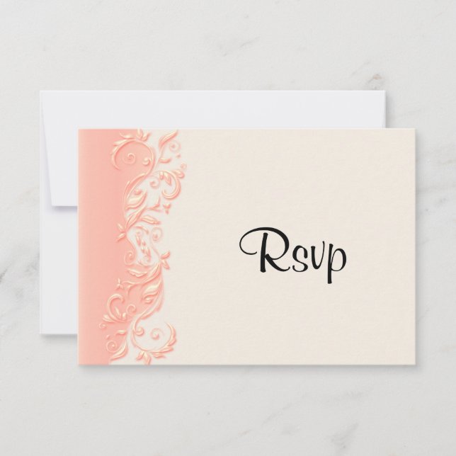 RSVP Elegant Peach Floral Swirl Card (Front)