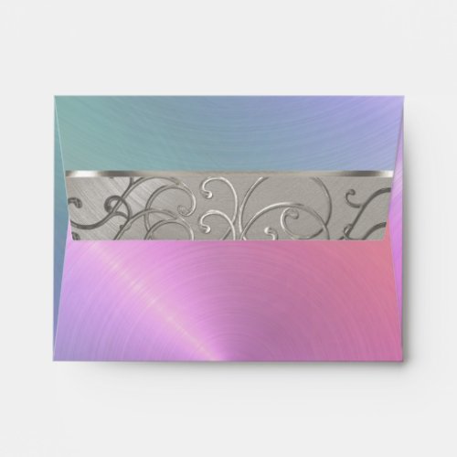 RSVP Elegant Pearl Pink Silver Filigree Envelope