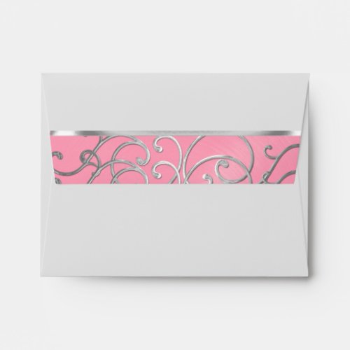 RSVP Elegant Pink and Silver Filigree Envelope
