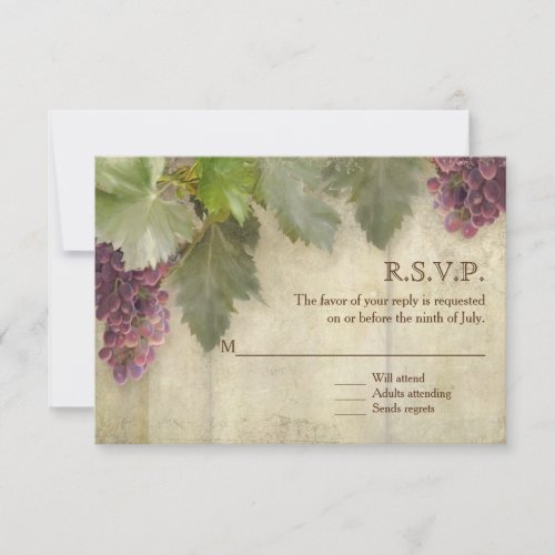 RSVP Elegant Rustic Vineyard Winery Wedding