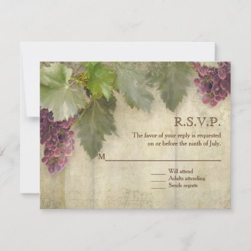 RSVP Elegant Rustic Vineyard Winery Wedding