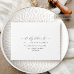 RSVP Elegant Script, Addressed, White Envelope<br><div class="desc">Elegant white self- addressed RSVP envelope. Ability to add your name(s) and address or to erase from text boxes to add later at home. Graceful modern hand written calligraphy details. Inside as well outside in white color, which can be changed to any other color you like by selecting customize further...</div>