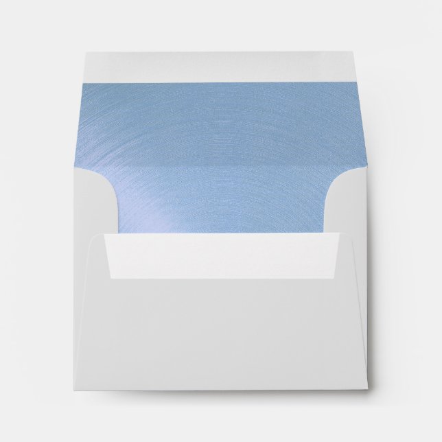 RSVP Elegant Sky Blue and Silver Filigree Envelope (Back (Bottom))