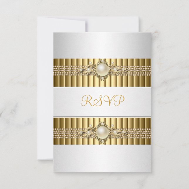 RSVP Elegant White Pearl Gold chain 30th Birthday (Front)