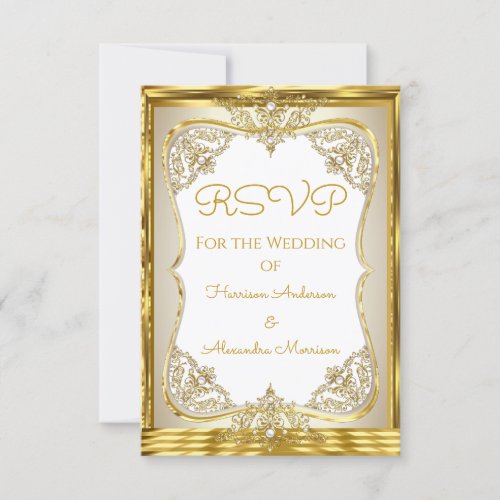 RSVP Elite Wedding Gold White beige Cream Pearl