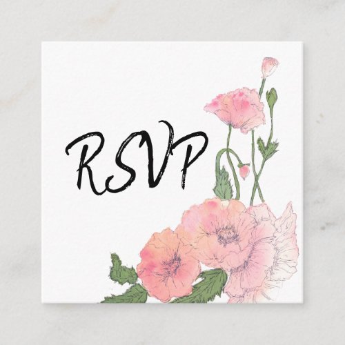 RSVP Enclosure _ Handwritten Script  Pink Floral