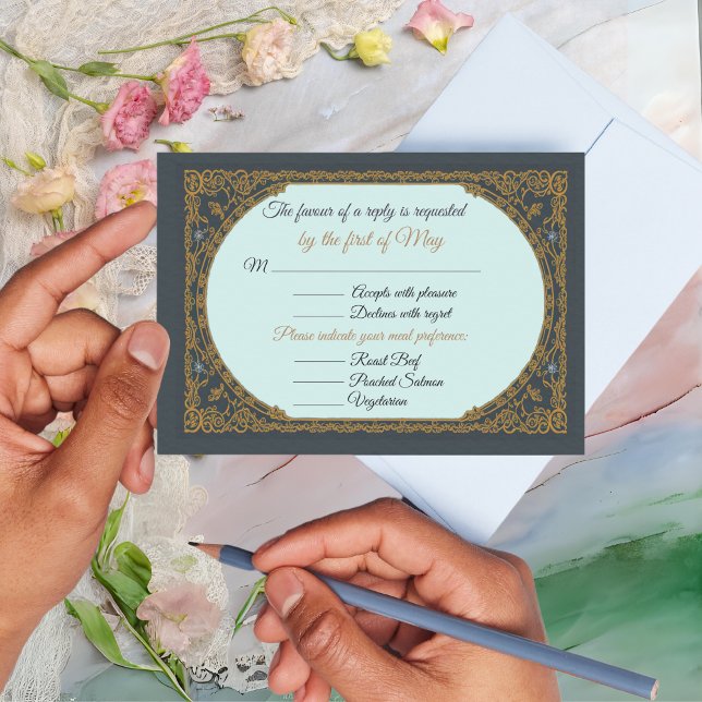 RSVP English Regency style regencycore Elegant Card (Creator Uploaded)