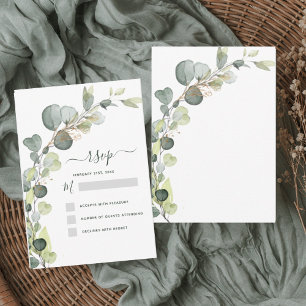 RSVP Eucalyptus Greenery Succulent Elegant Invitation