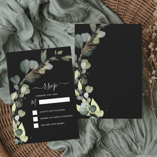 RSVP Eucalyptus Greenery Succulent Elegant Invitation (Creator Uploaded)