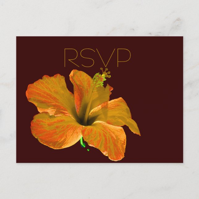 RSVP Fall Colors Wedding Invitation Postcard (Front)