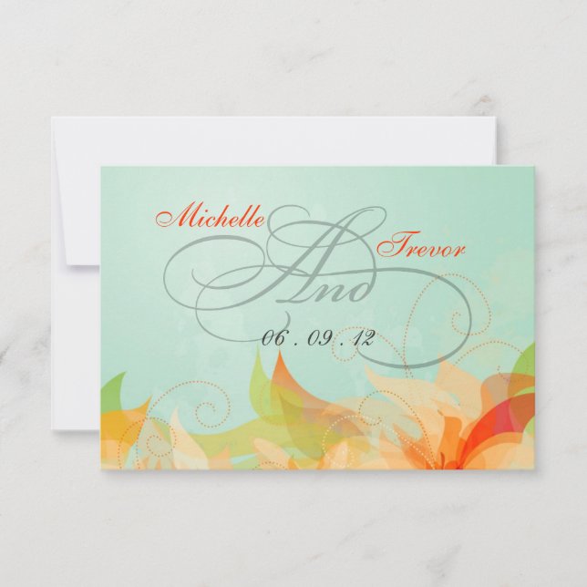 RSVP - Fancy Floral Wedding Response Cards (Front)