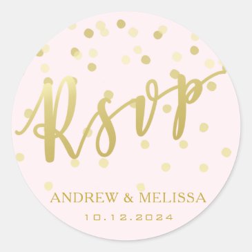 RSVP | Faux Gold Brush Script - Blush Pink Wedding