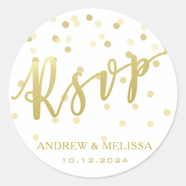 RSVP | Faux Gold Brush Script Wedding Sticker