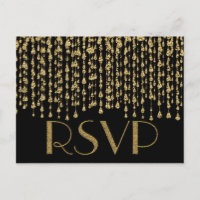 RSVP | Faux Gold Foil Look Invitation Postcard