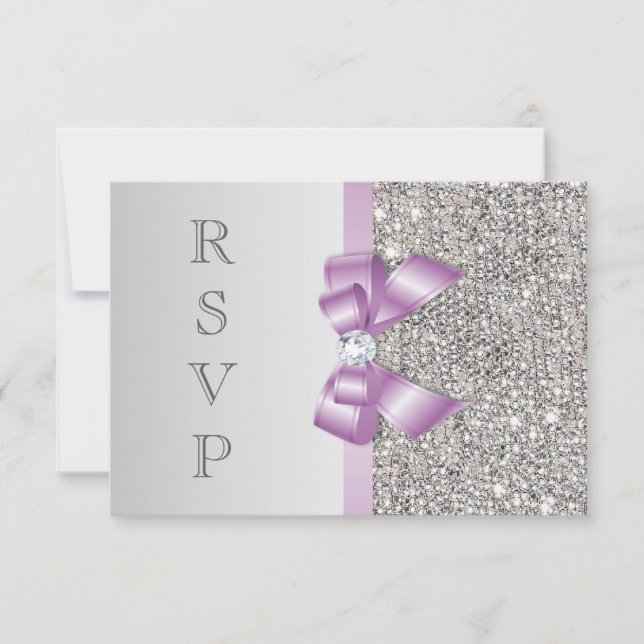 RSVP Faux Silver Sequins Lilac Bow (Front)