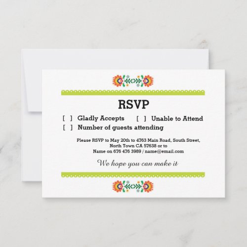 RSVP Fiesta Mexican Print Cards Lime Wedding Party