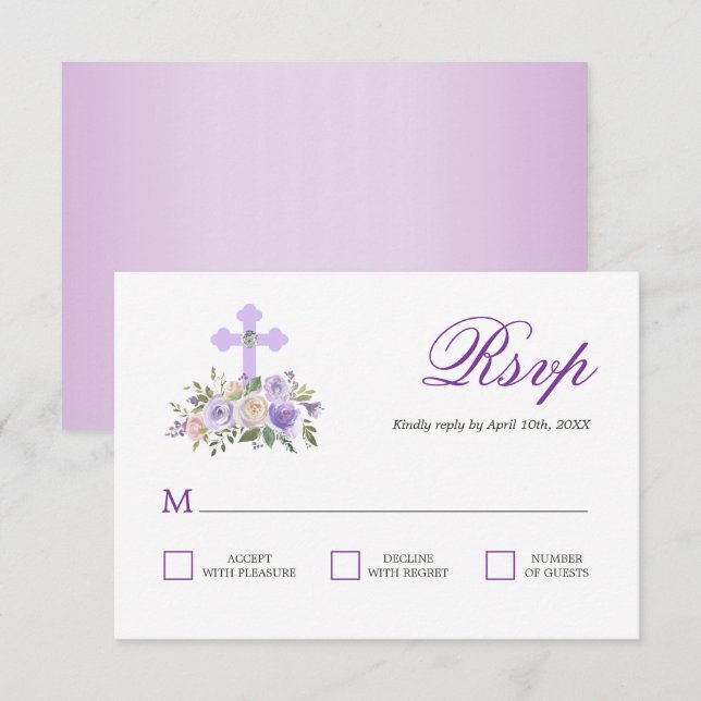 RSVP Floral Lavender First Holy Communion (Front/Back)