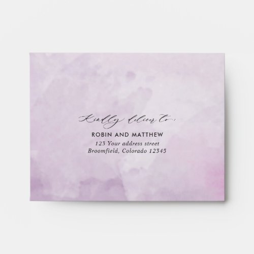 RSVP Floral Purple Watercolor with Return Address Envelope