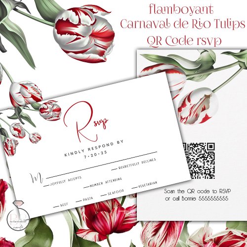 RSVP    Floral Red  White Rembrandt Tulips