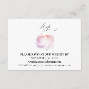 *~* RSVP  Floral Rose Wedding Website Enclosure Card