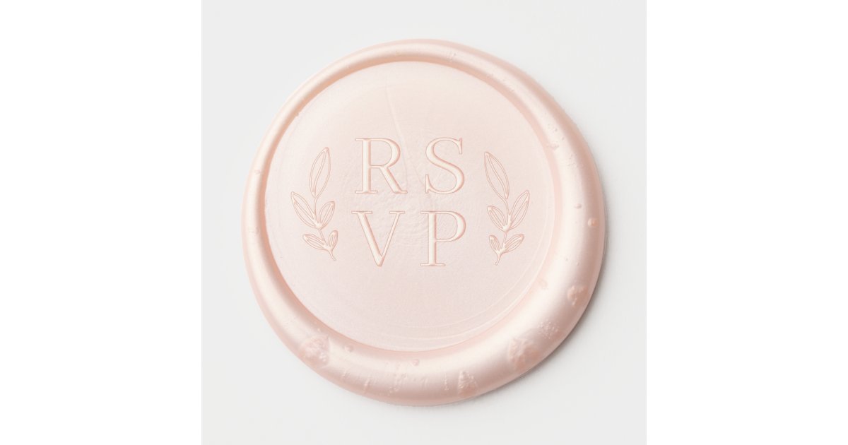 RSVP Floral Wedding Wax Seal Sticker Zazzle