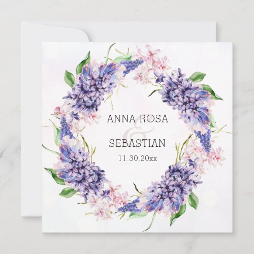  RSVP Floral Wreath Boho QR AR12 Wedding  Invitation