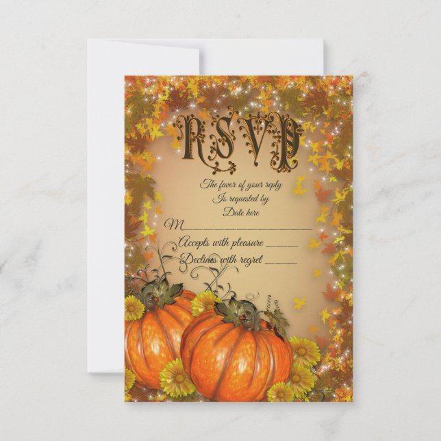 RSVP for Autumn wedding Invitation "Fall colors" (Front)
