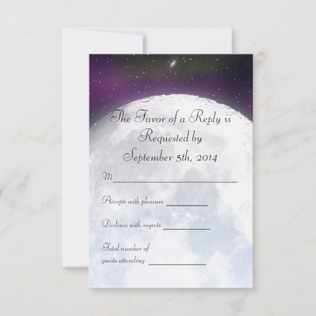 RSVP for Space Themed Wedding (Front)