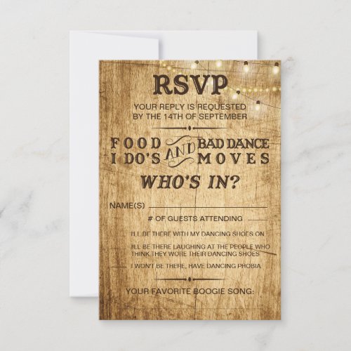 RSVP for wedding Food I Dos and Bad Dance Moves