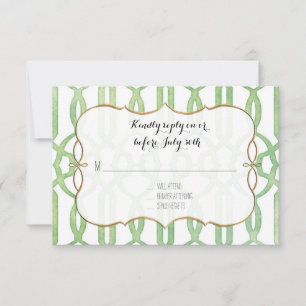 RSVP Garden Trellis Pattern Green Modern Simple Card