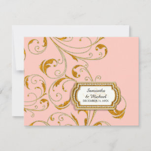 RSVP Glam Old Hollywood Regency Black Tie Event Card