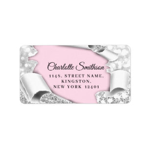 RSVP Glitter Sweet 16th 15th  Pink Silver Label