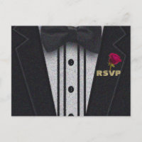 RSVP | Glitter Tuxedo Invitation Postcard