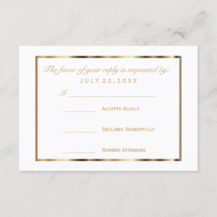 RSVP Gold and White Card