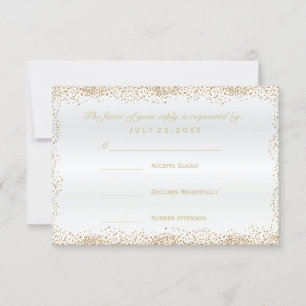 RSVP Gold Confetti and White Satin