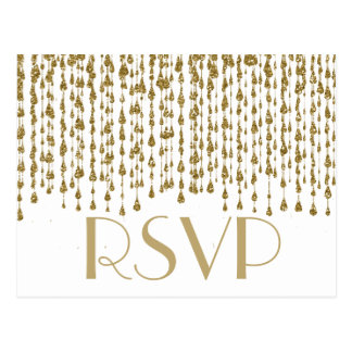 RSVP | Gold Confetti Streams Postcard