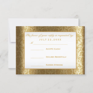 RSVP Gold Damask and White