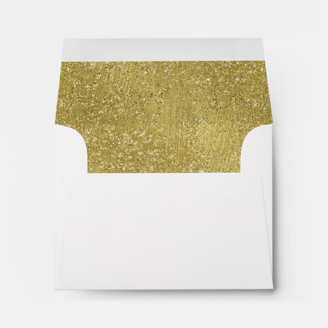 RSVP Gold Glitter Star on Any Color Envelope (Back (Bottom))