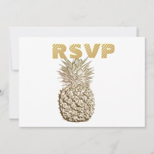 RSVP Gold Pineapple  Invitation