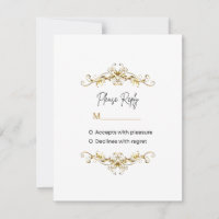 RSVP Gold Scroll Corner Frame Response Card