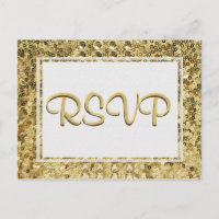 RSVP Gold Sequin Invitation Postcard