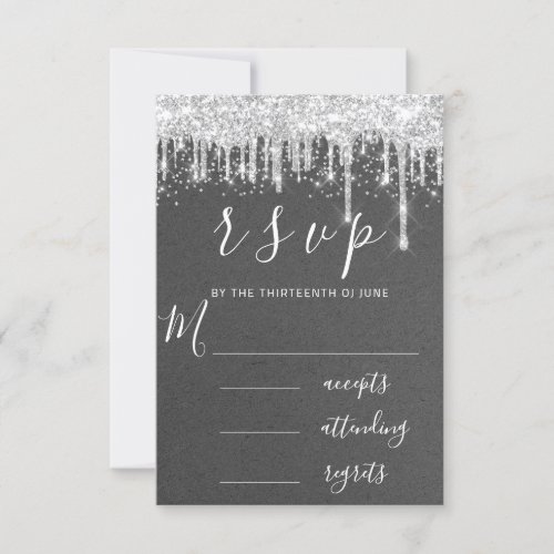 RSVP Gray Silver Drips Bridal Wedding Confetti