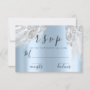 RSVP Gray Sweet 16th Dress Bridal Shower Blue Card