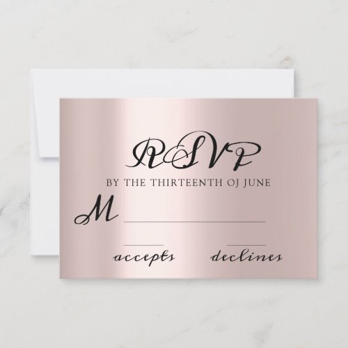 RSVP Gray Sweet 16th Wedding Bridal Shower Rose